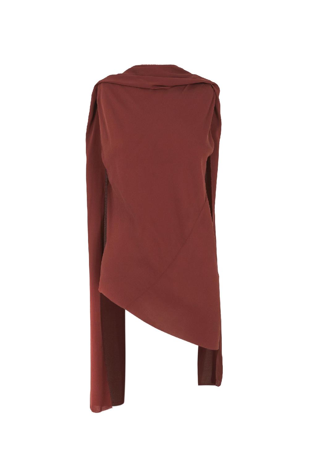 Cortana Edda Top En Seda Stretch Granate