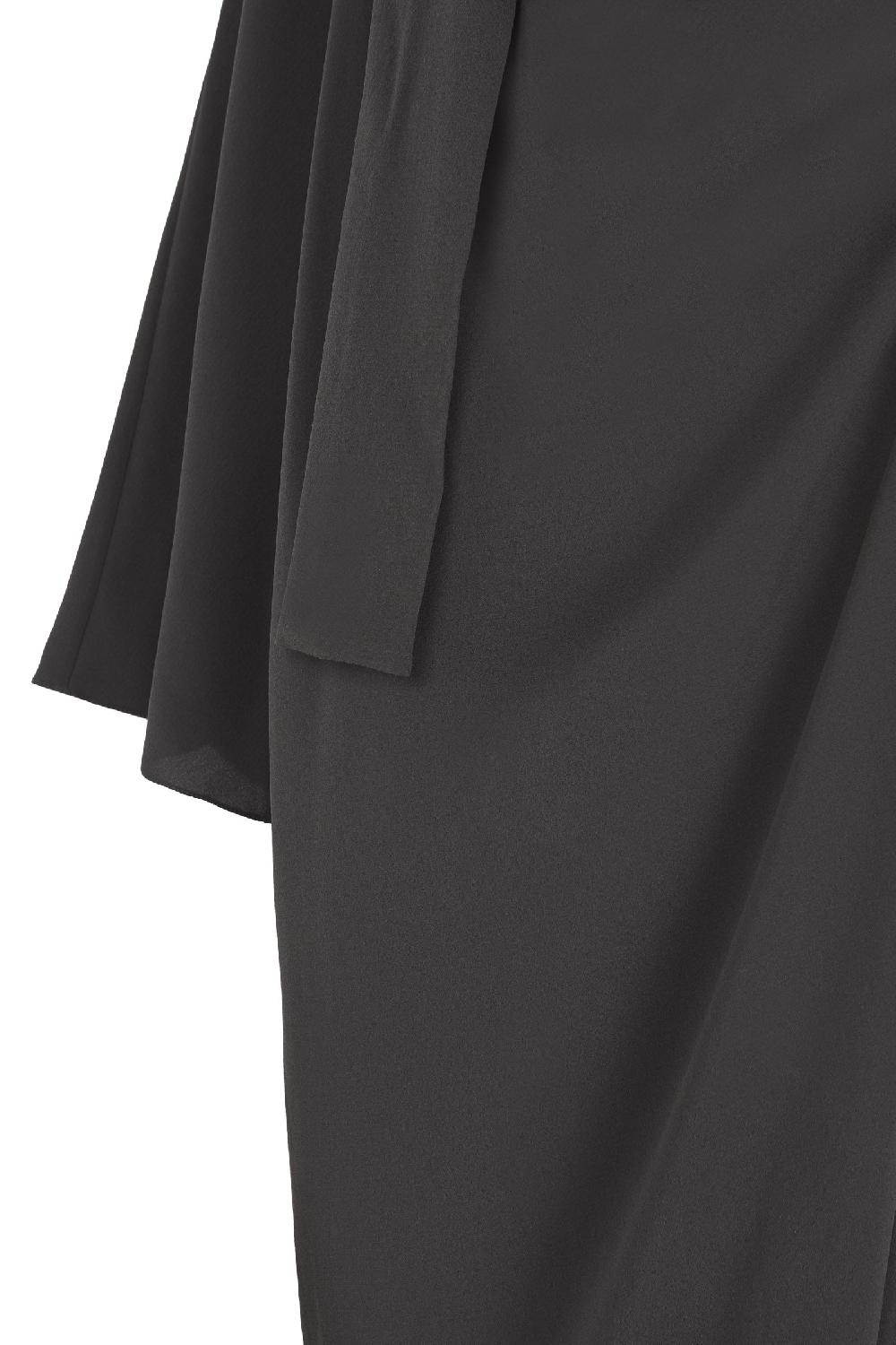 Cortana Edda Vestido Largo En Seda Stretch Grafito