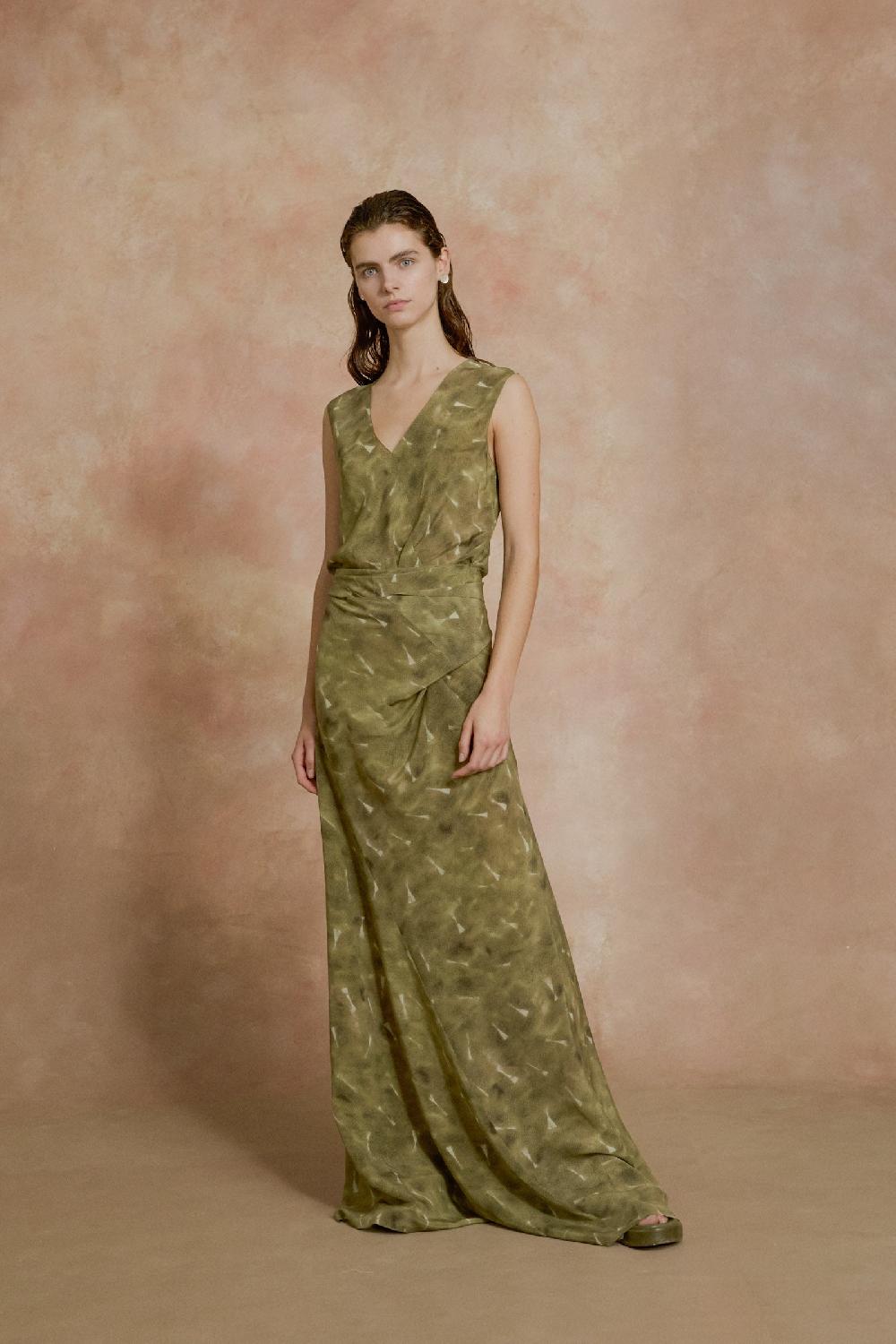 Cortana Elise Vestido De Seda Organica Pua Print