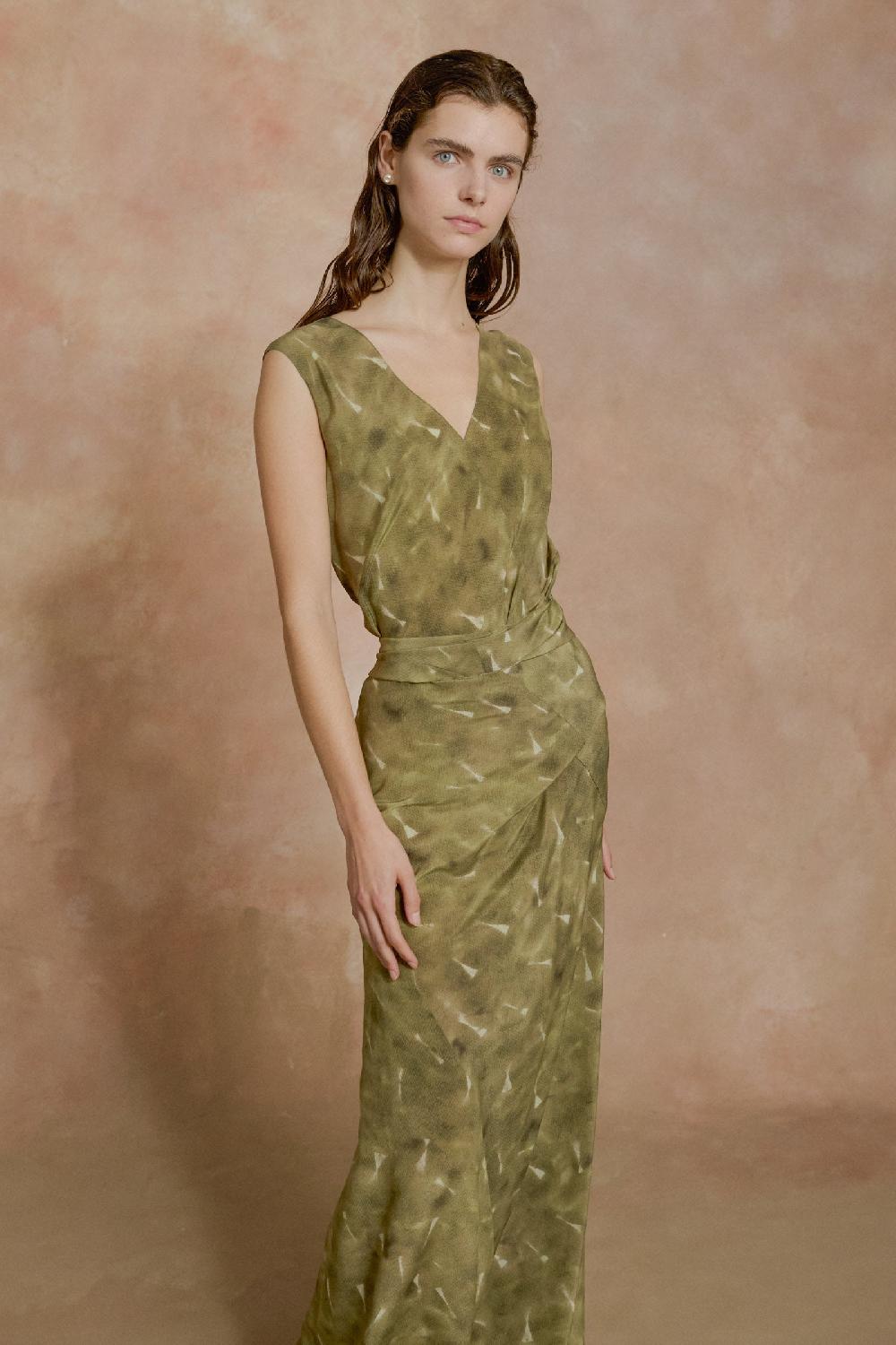 Cortana Elise Vestido De Seda Organica Pua Print