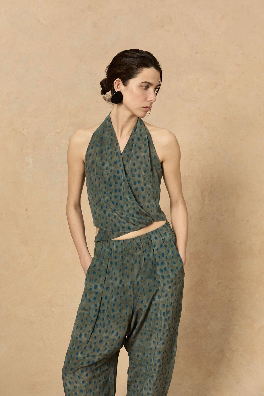 Cortana Etna Top En Seda Ciro Print