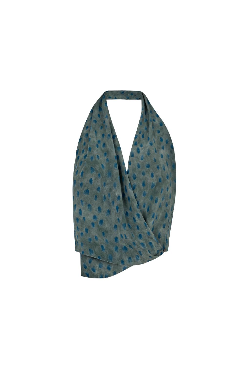 Cortana Etna top en seda ciro print