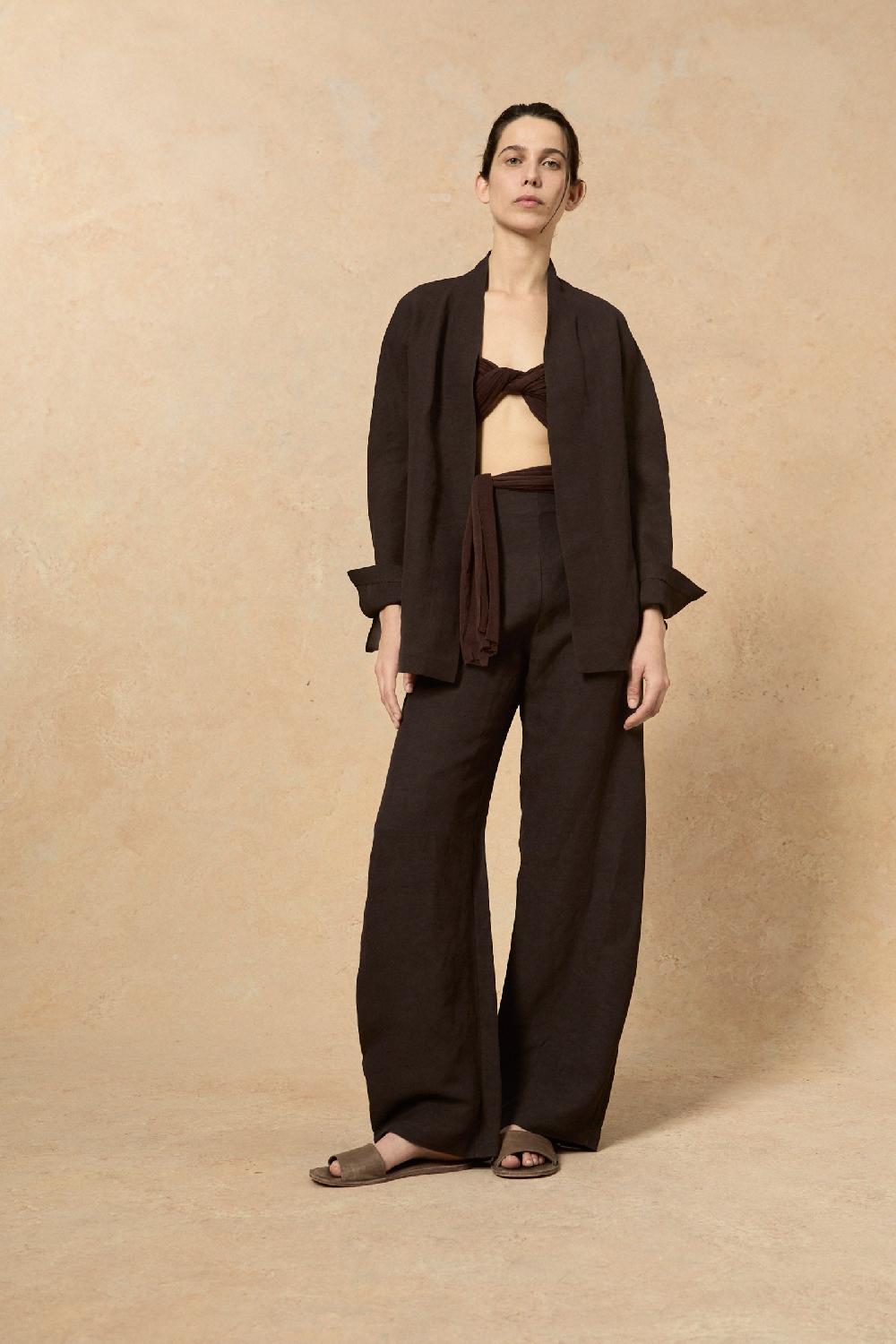 Cortana Fania Chaqueta En Lino Y Viscosa Blueberry