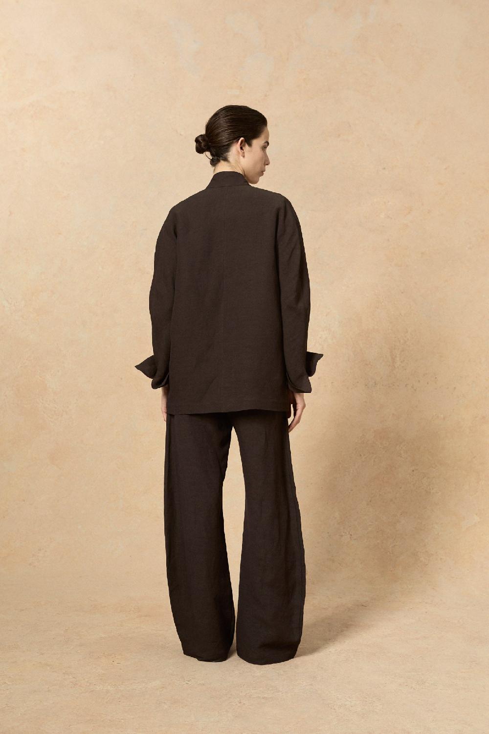 Cortana Fania Chaqueta En Lino Y Viscosa Blueberry