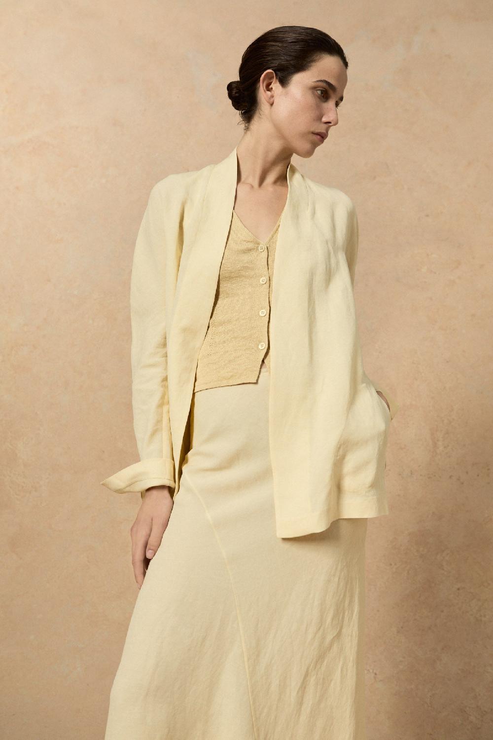Cortana Fania Chaqueta En Lino Y Viscosa Vainilla