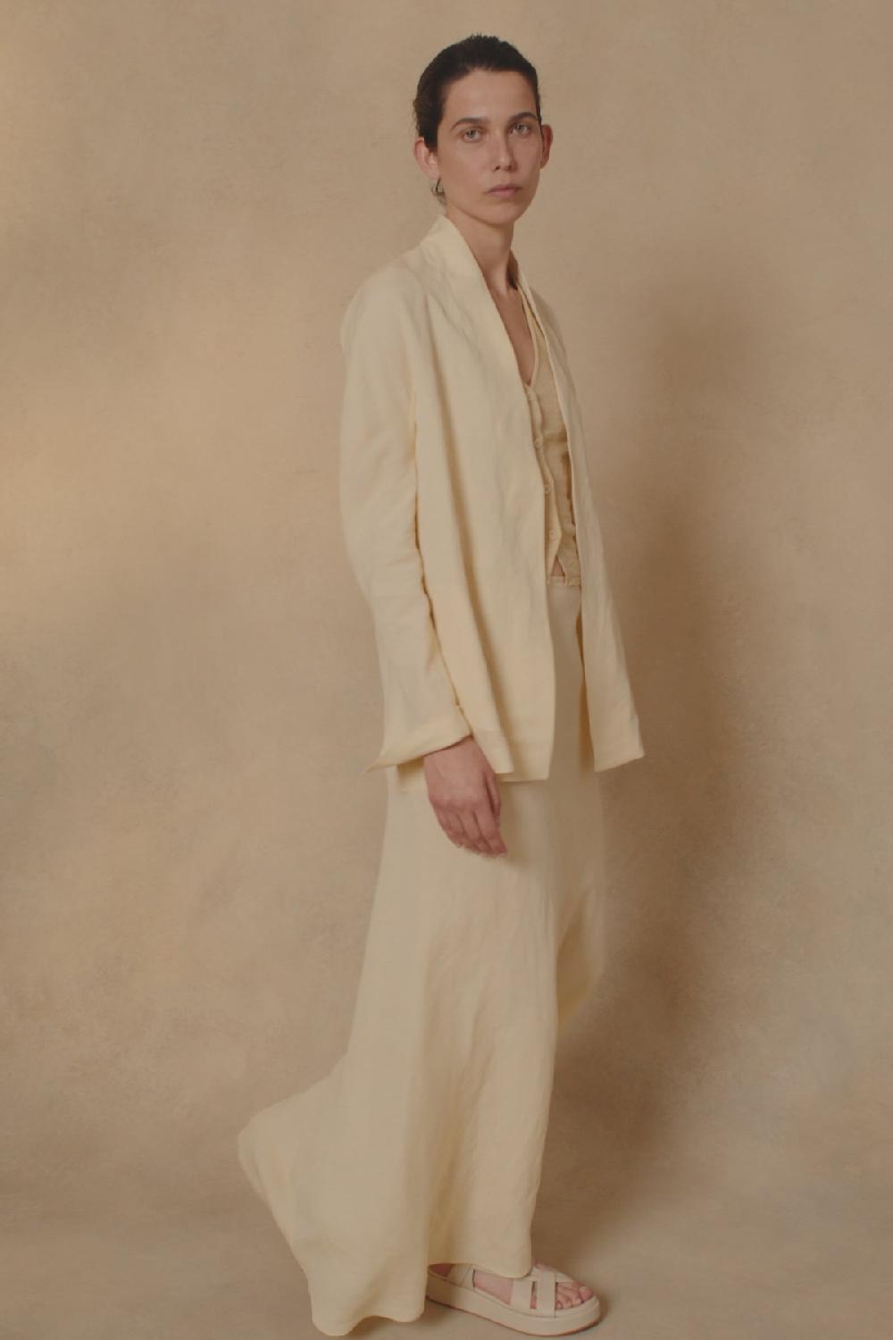 Cortana Fania Chaqueta En Lino Y Viscosa Vainilla