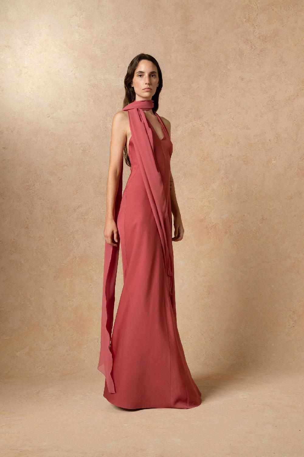 Cortana Farah Vestido Transformable En Seda Rosa