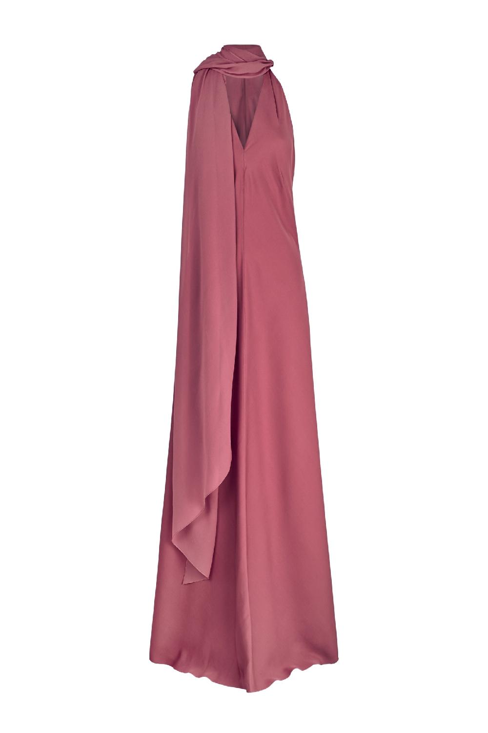 Cortana Farah vestido transformable en seda rosa