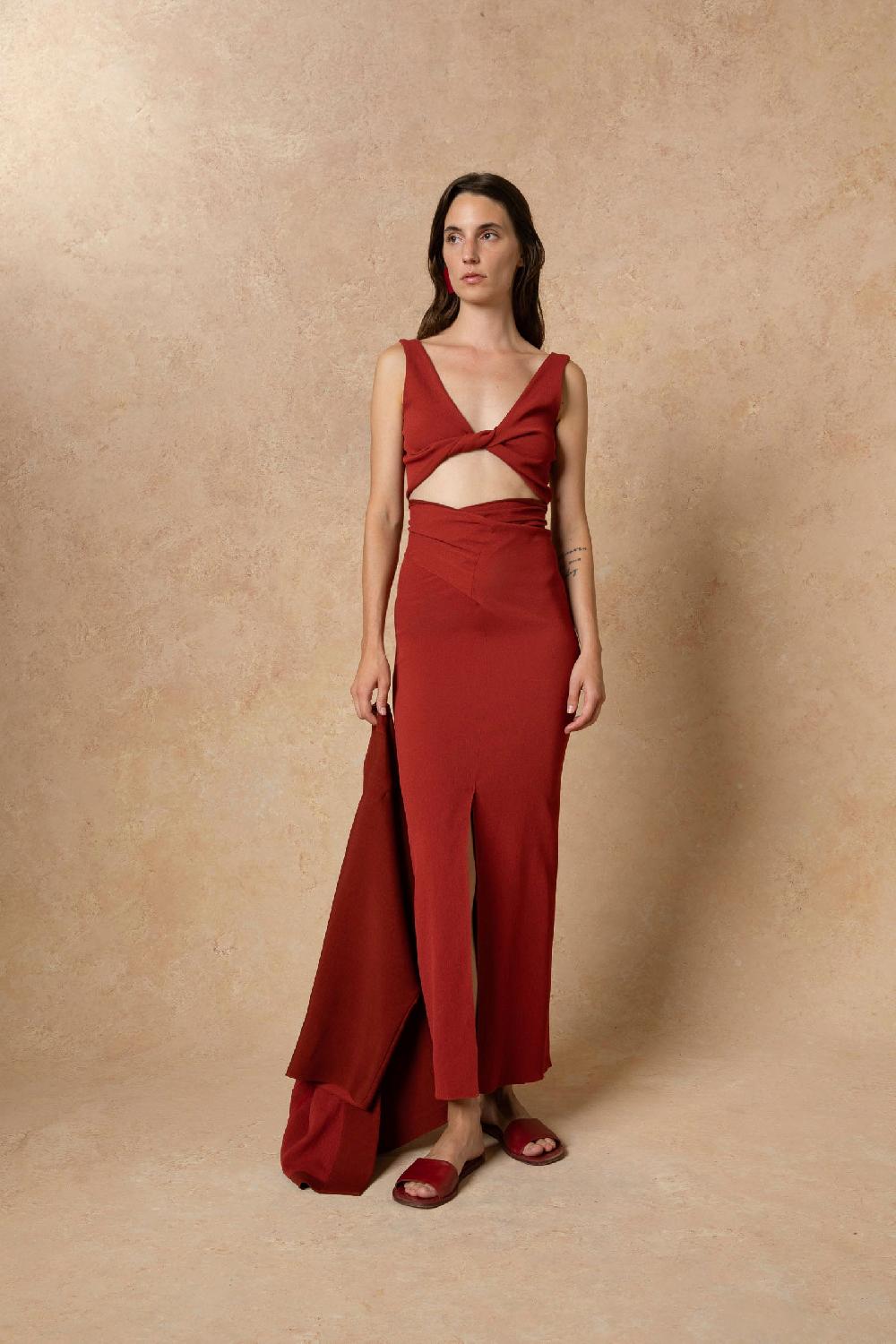 Cortana Fiona Crop Top Rojo Carmin