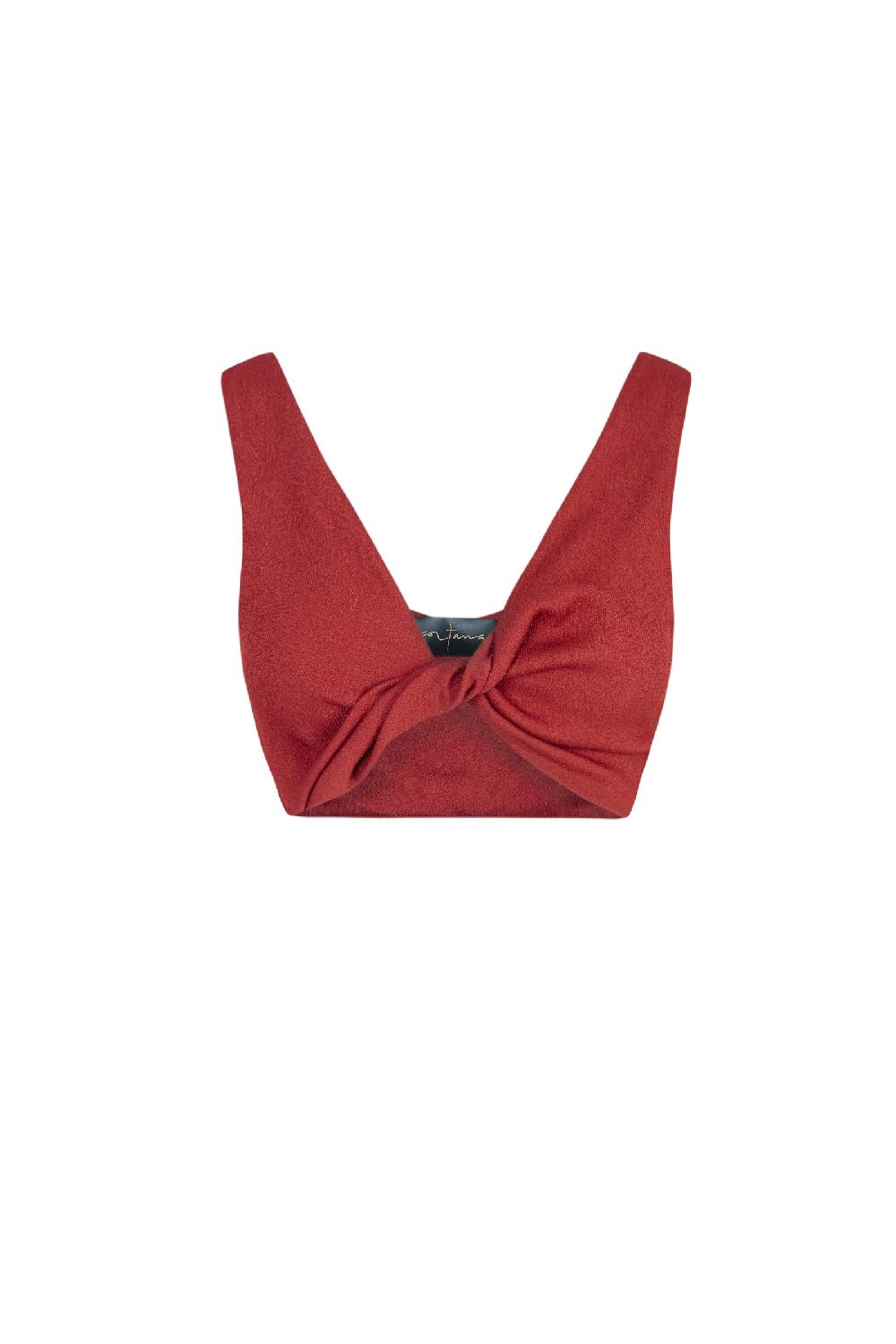 Cortana Fiona crop top rojo carmin