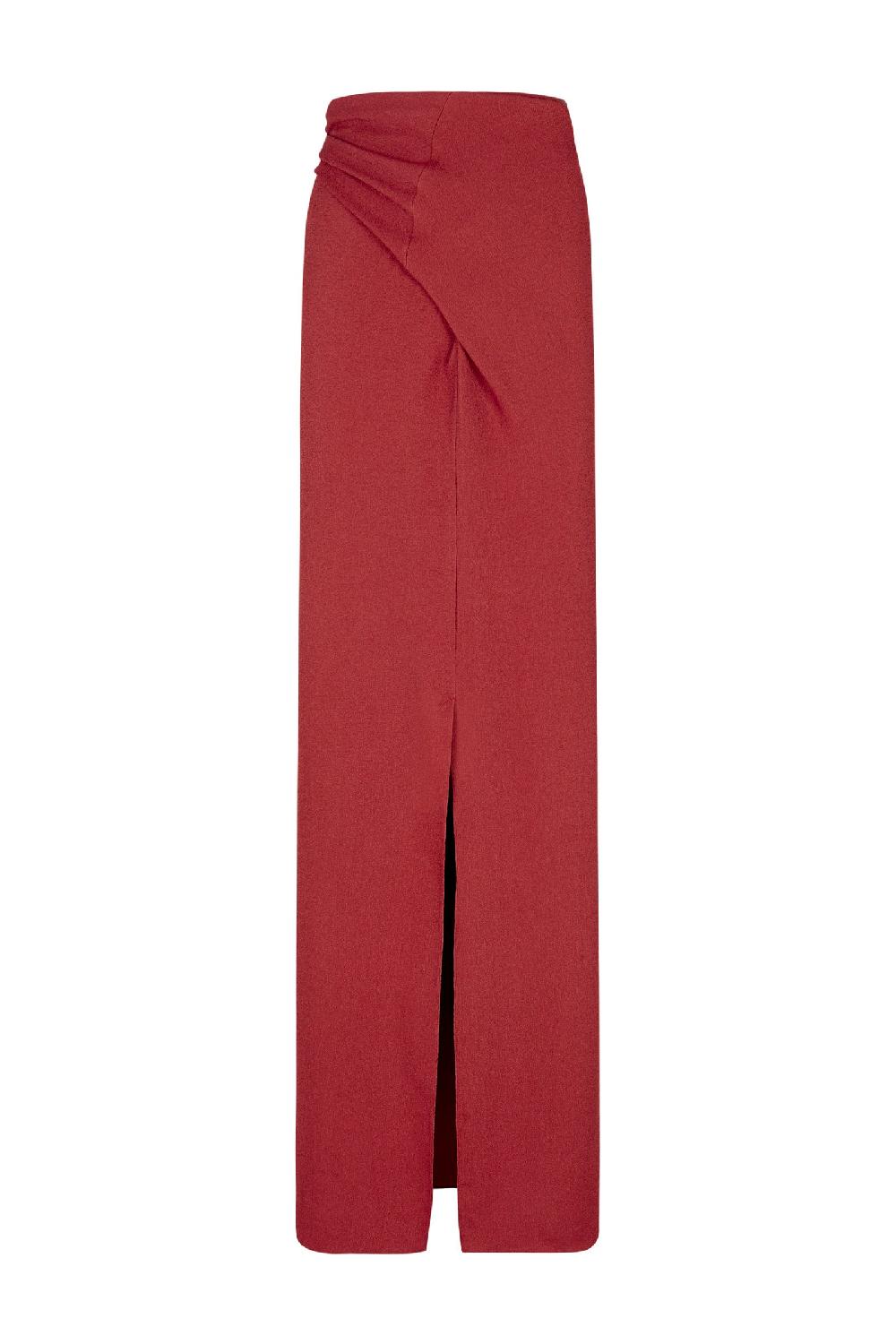 Cortana Fiona falda cruzada rojo carmin