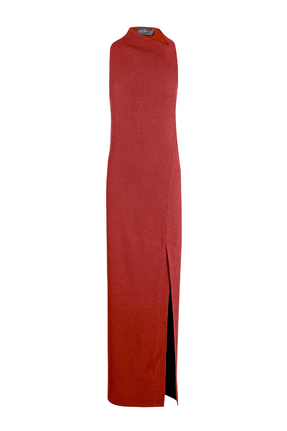 Cortana Fiona vestido entallado rojo carmin