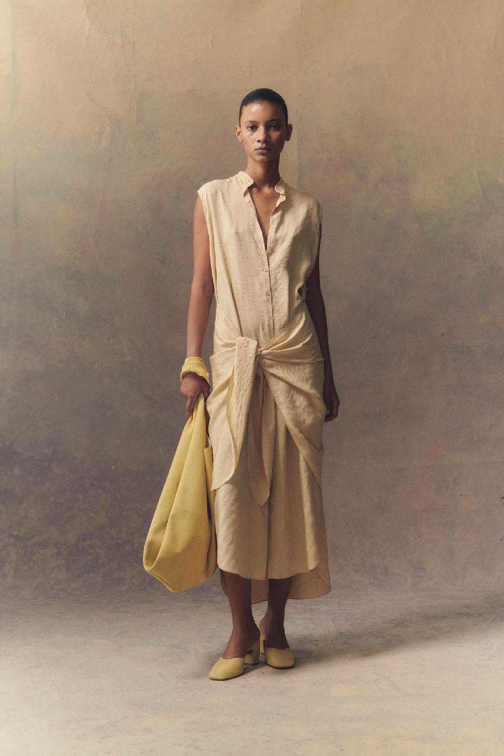 Cortana Frances Vestido En Seda Vainilla