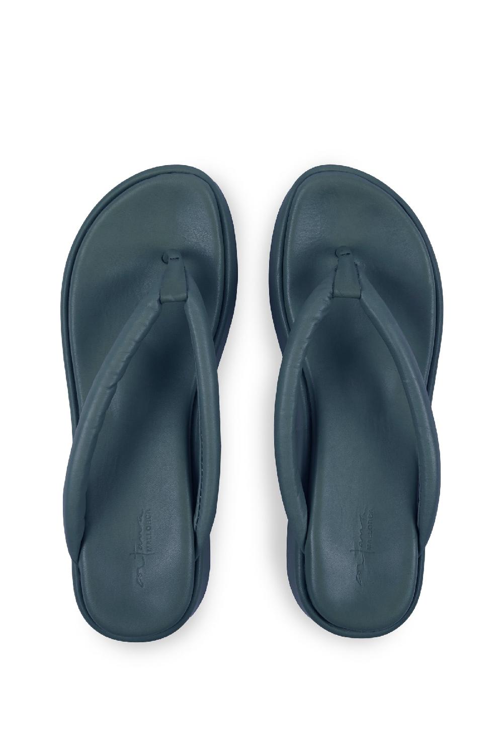 Cortana Geisha Sandalia Plana En Verde Océano