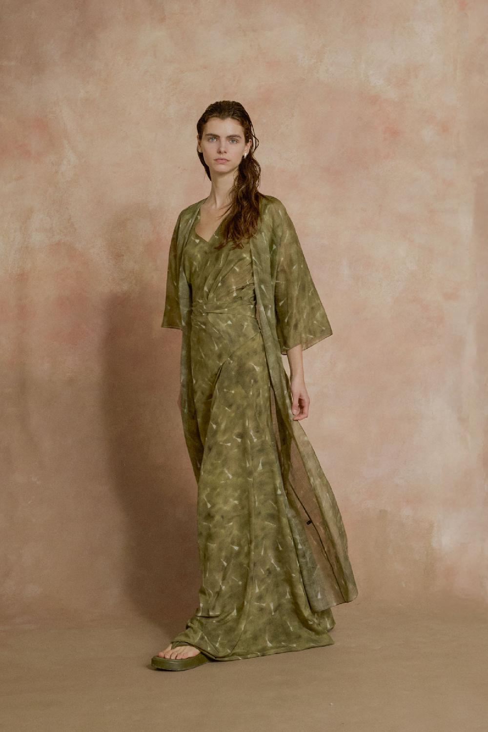 Cortana Geisha Sandalia Plana Pistacho