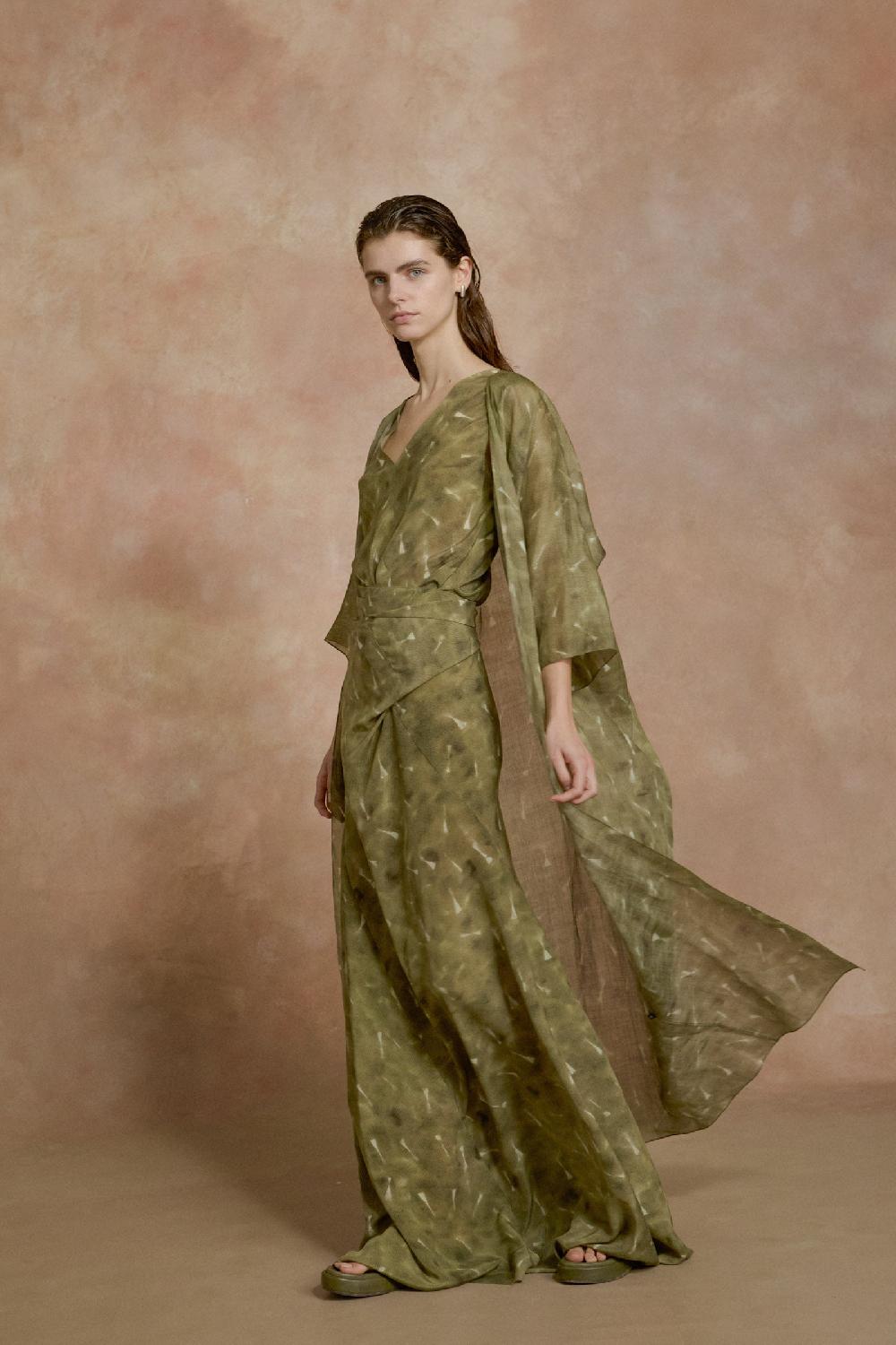 Cortana Geisha Sandalia Plana Pistacho