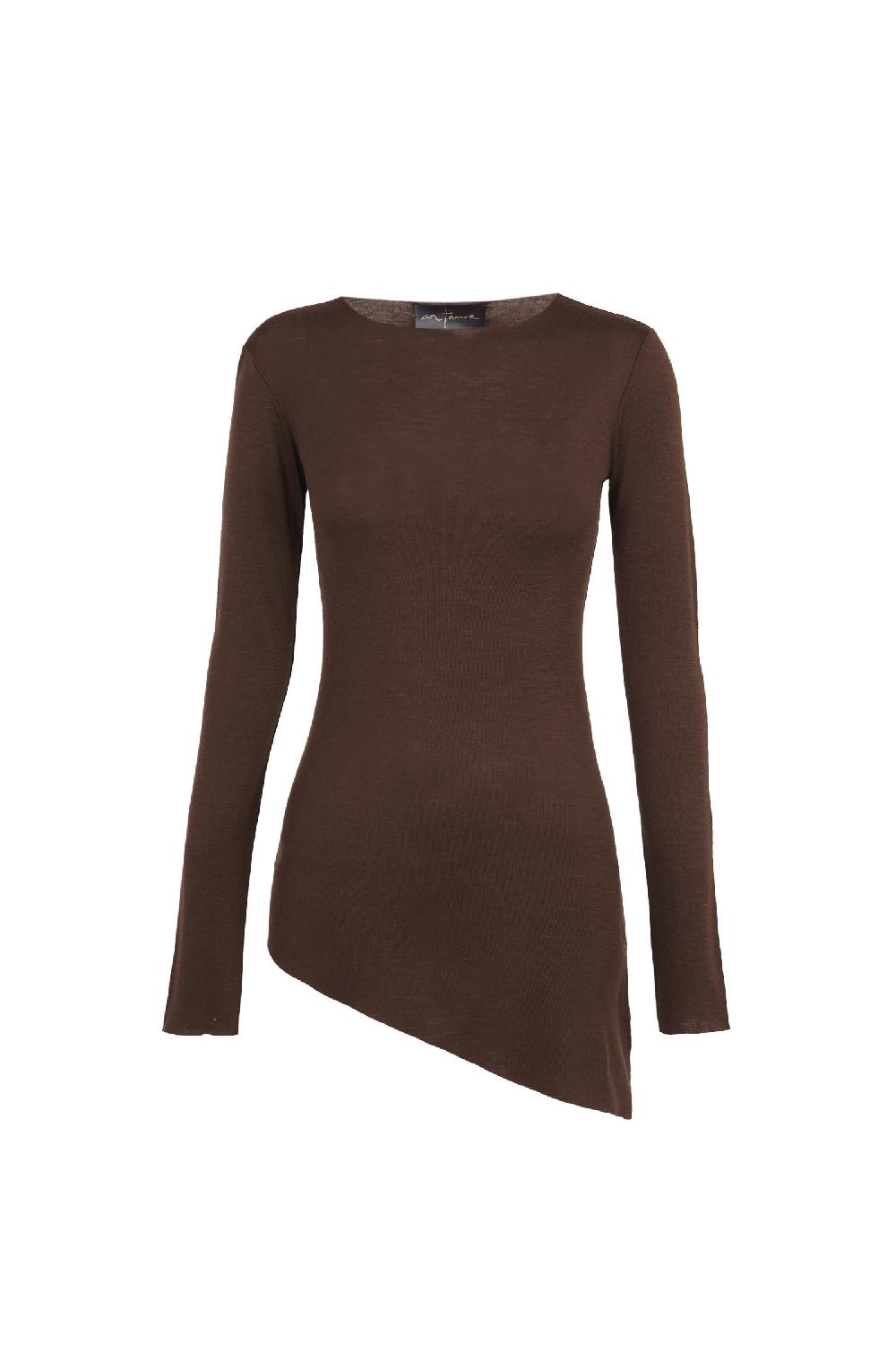 Cortana Genet top de lana virgen caoba