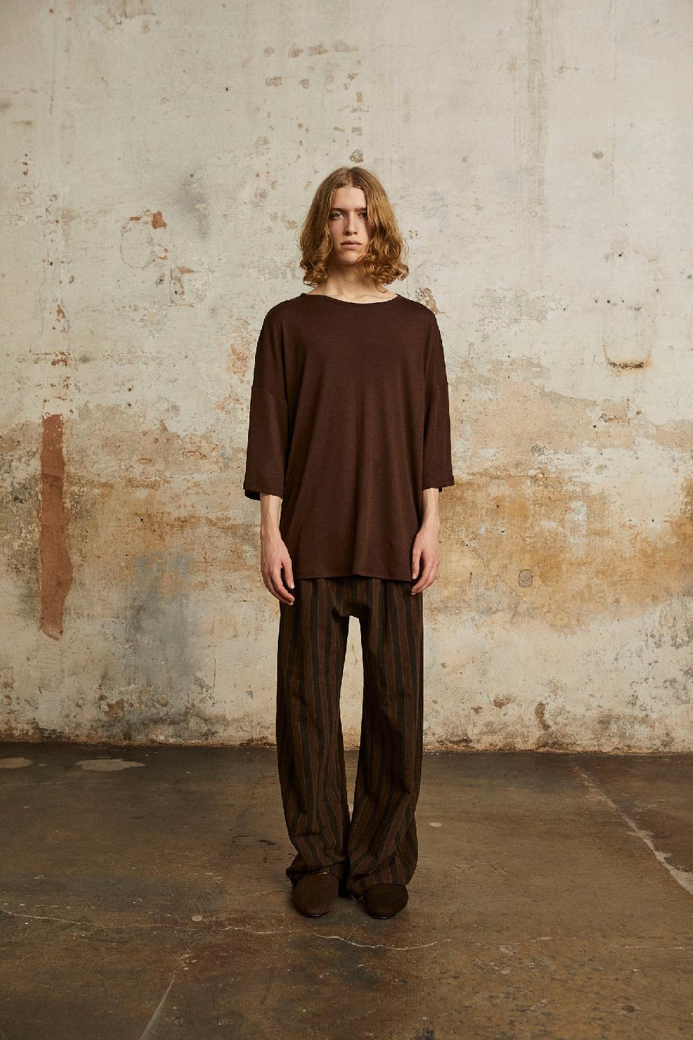 Cortana Gin T-shirt Oversize De Lana Virgen Caoba