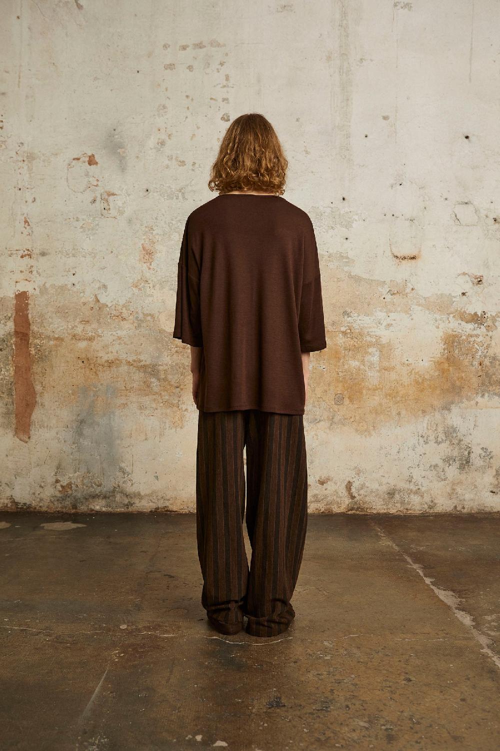 Cortana Gin T-shirt Oversize De Lana Virgen Caoba