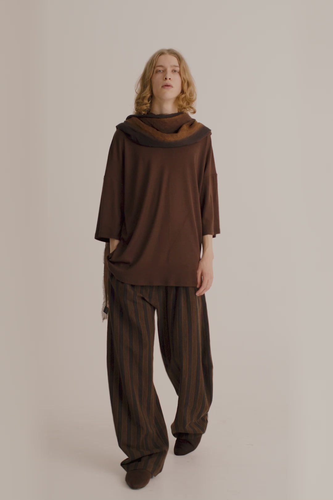 Cortana Gin T-shirt Oversize De Lana Virgen Gris