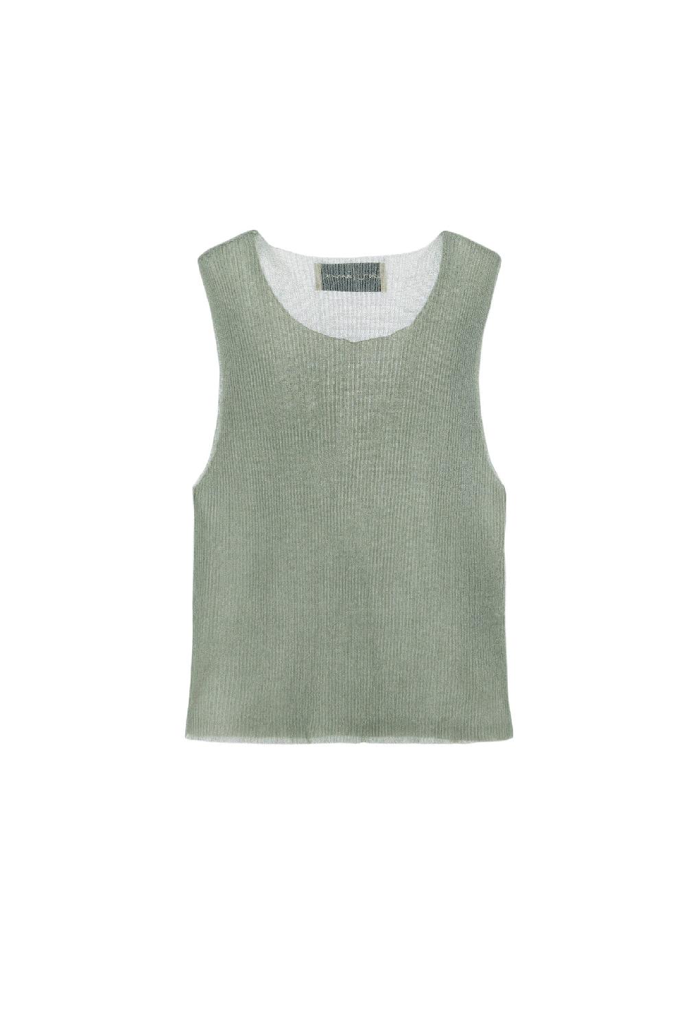 Cortana Giulia Top En Punto De Seda Aqua