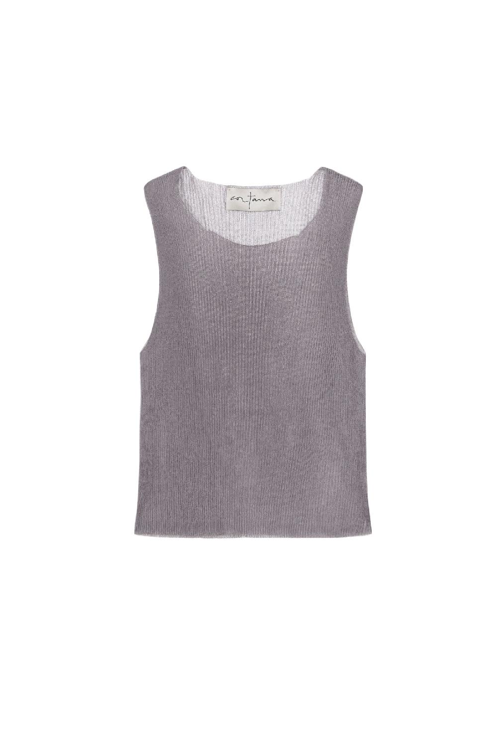 Cortana Giulia top en punto de seda lavanda