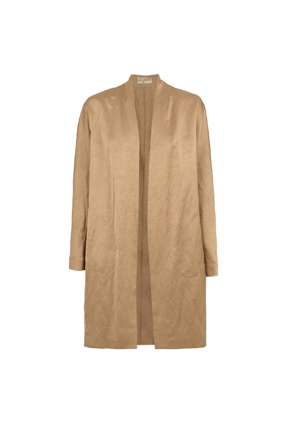 Cortana Gloria chaqueta en lino y viscosa cocoa
