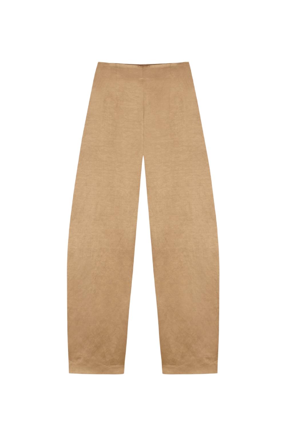 Cortana Gloria pantalon en lino y viscosa cocoa