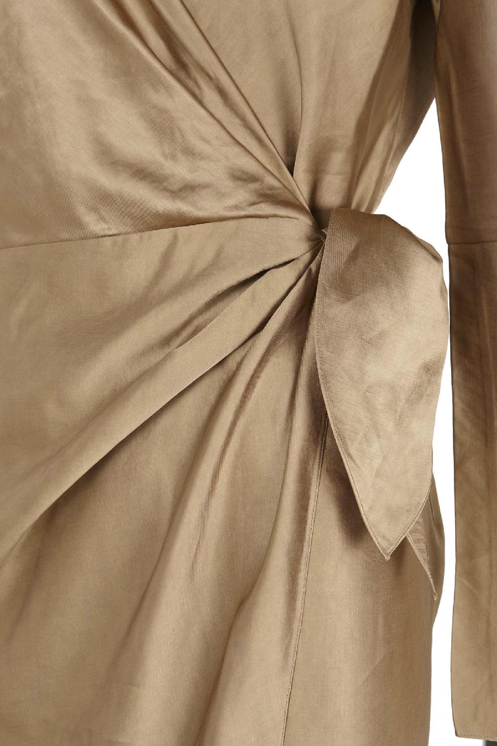 Cortana Gloria Vestido En Lino Y Viscosa Cocoa