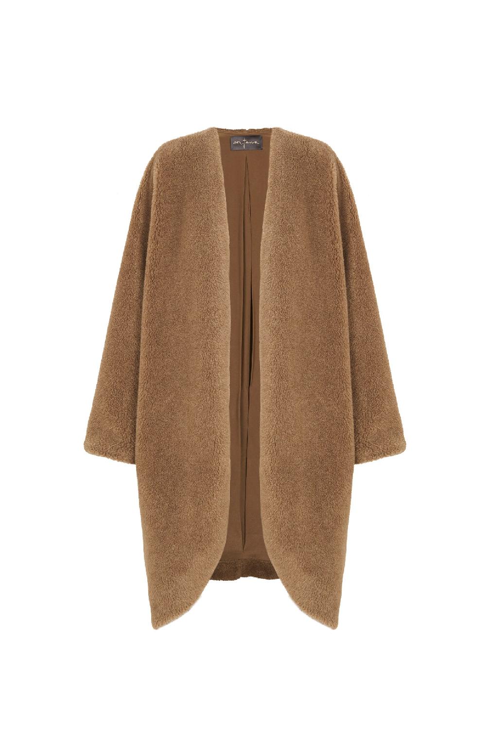 Cortana Hair abrigo en lana y seda marron