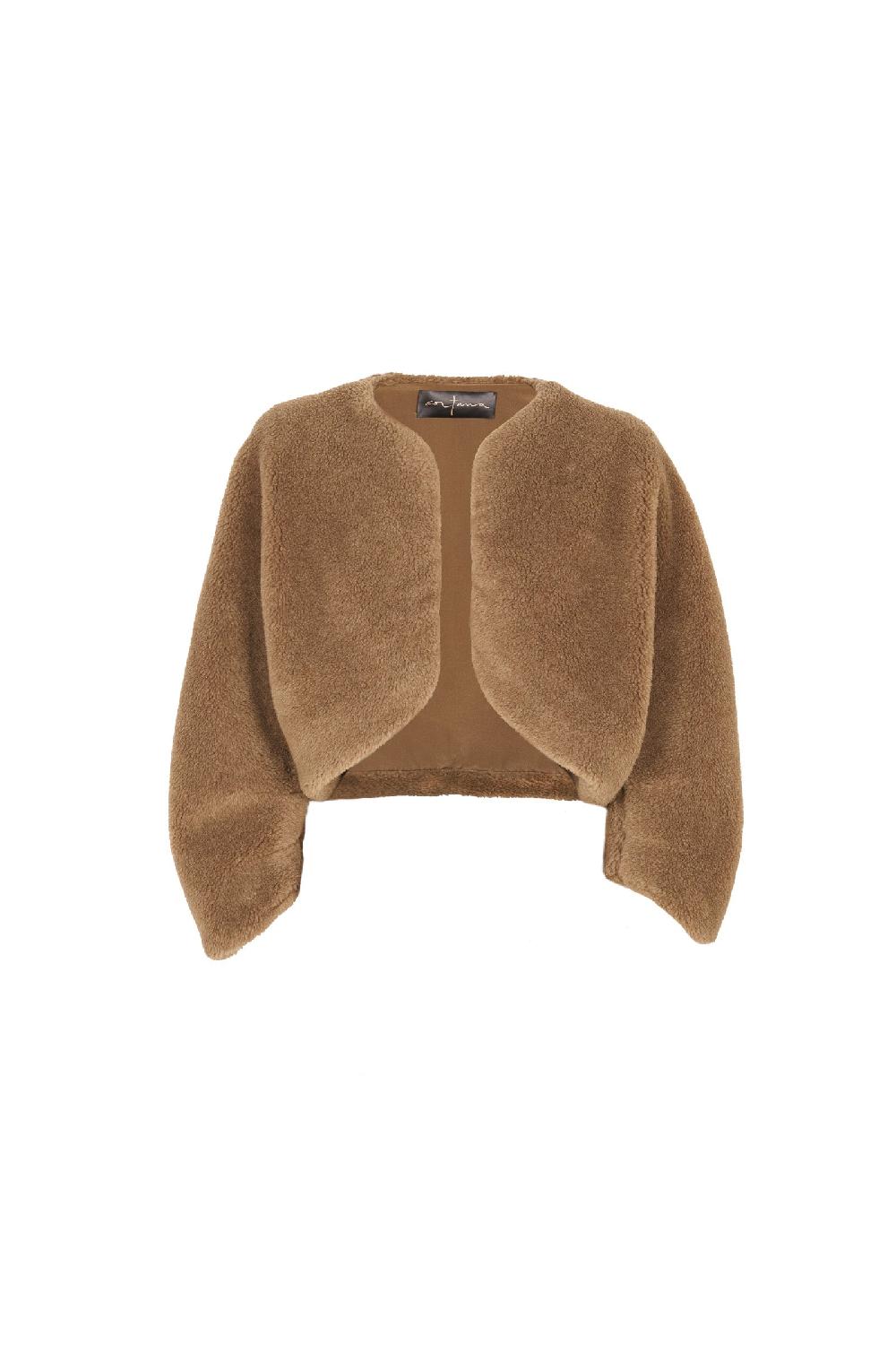 Cortana Hair chaqueta corta en lana y seda marron