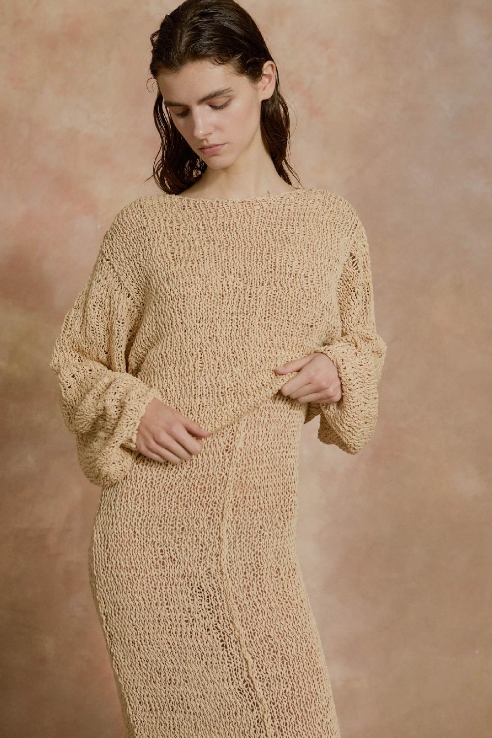 Cortana Hanami Jersey De Punto De Algodon Beige