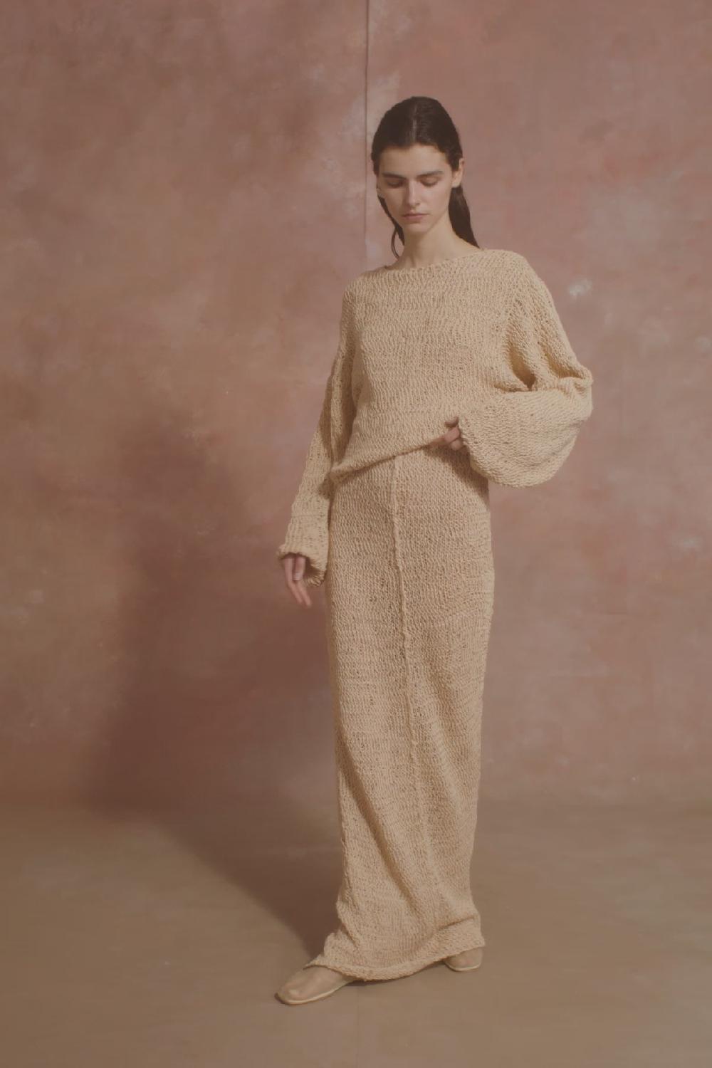 Cortana Hanami Jersey De Punto De Algodon Beige