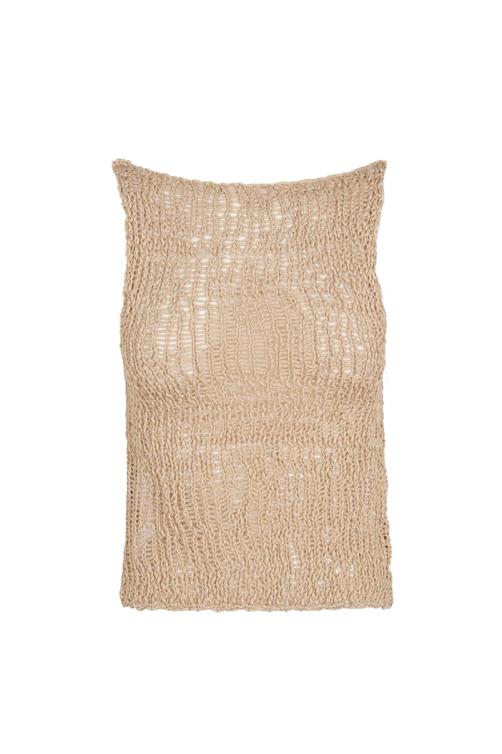 Cortana Hanami top de punto de algodon beige