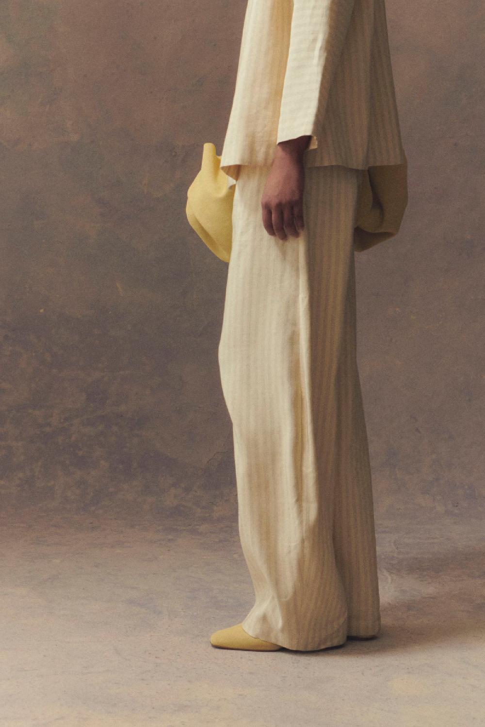 Cortana Ida Pantalón A Rayas En Lino Y Seda