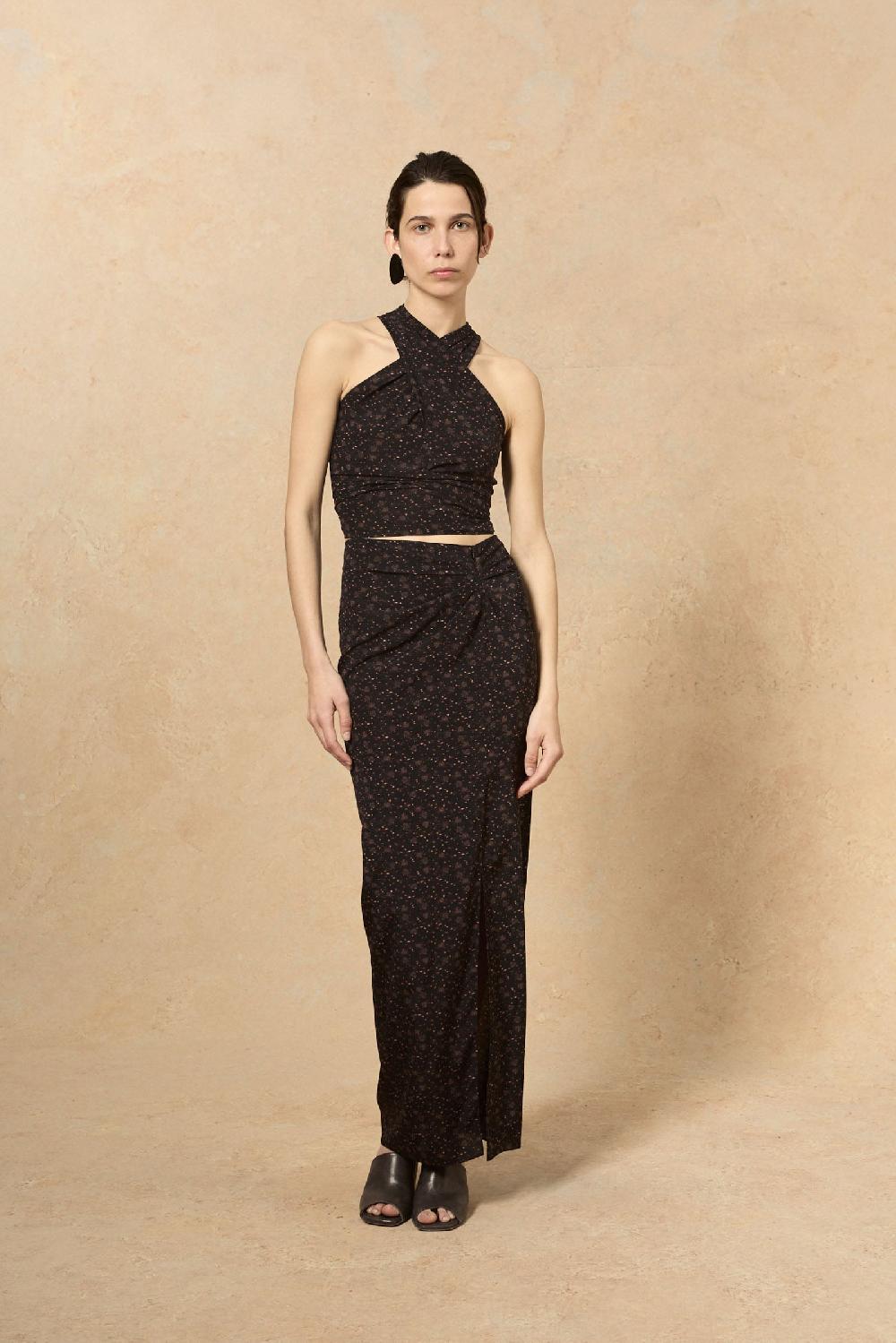 Cortana Iman Falda En Seda Stretch Hedy Print