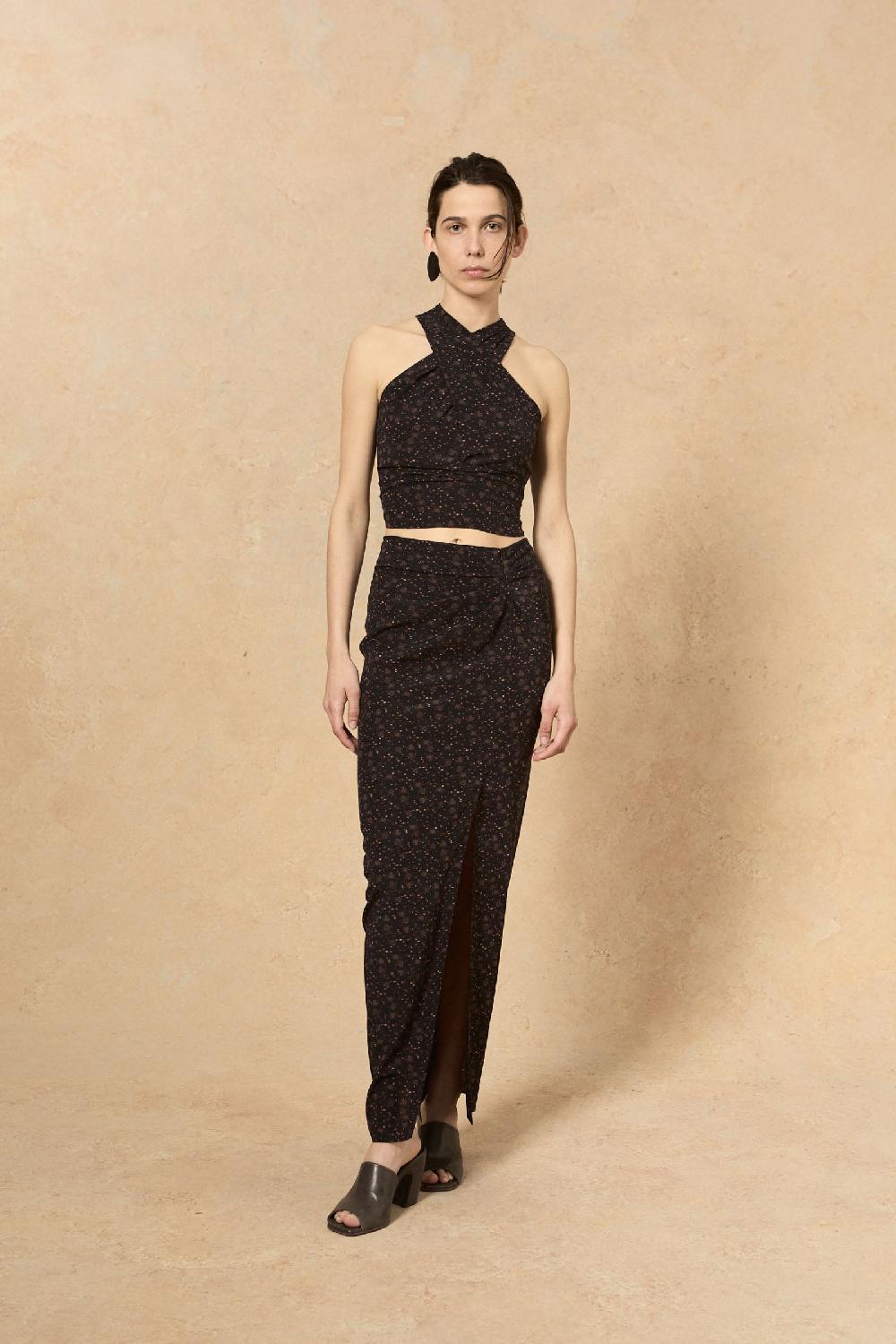 Cortana Iman Top En Seda Stretch Hedy Print