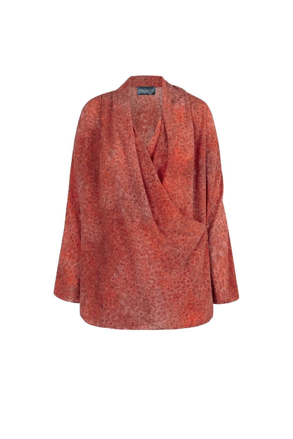 Cortana Ingrid Blusa En Seda Granada Print