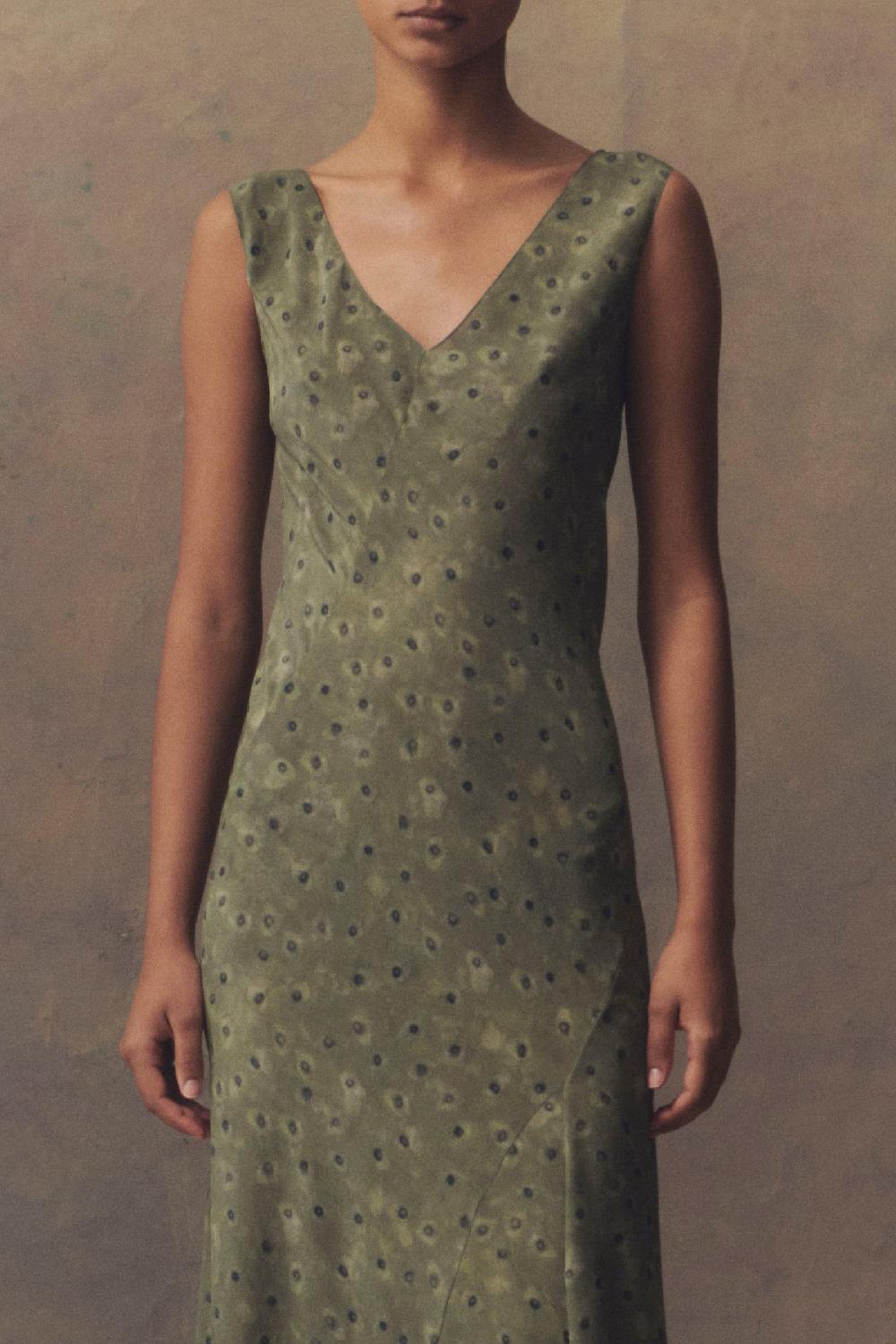 Cortana Irina Vestido Largo En Seda Estampada