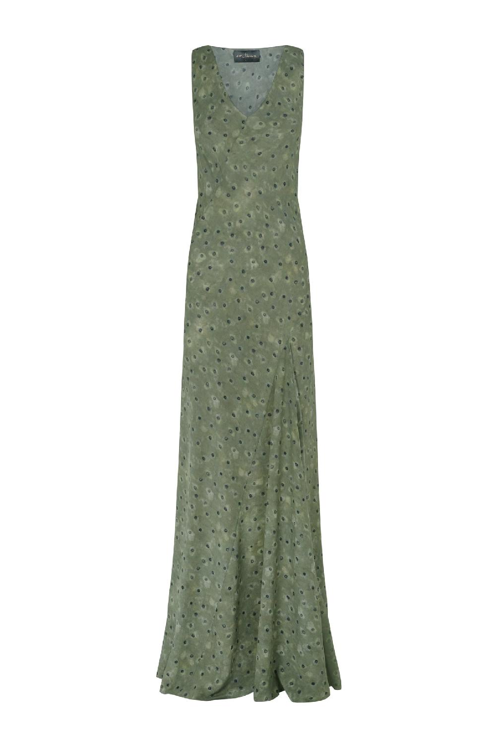 Cortana Irina Vestido Largo En Seda Estampada