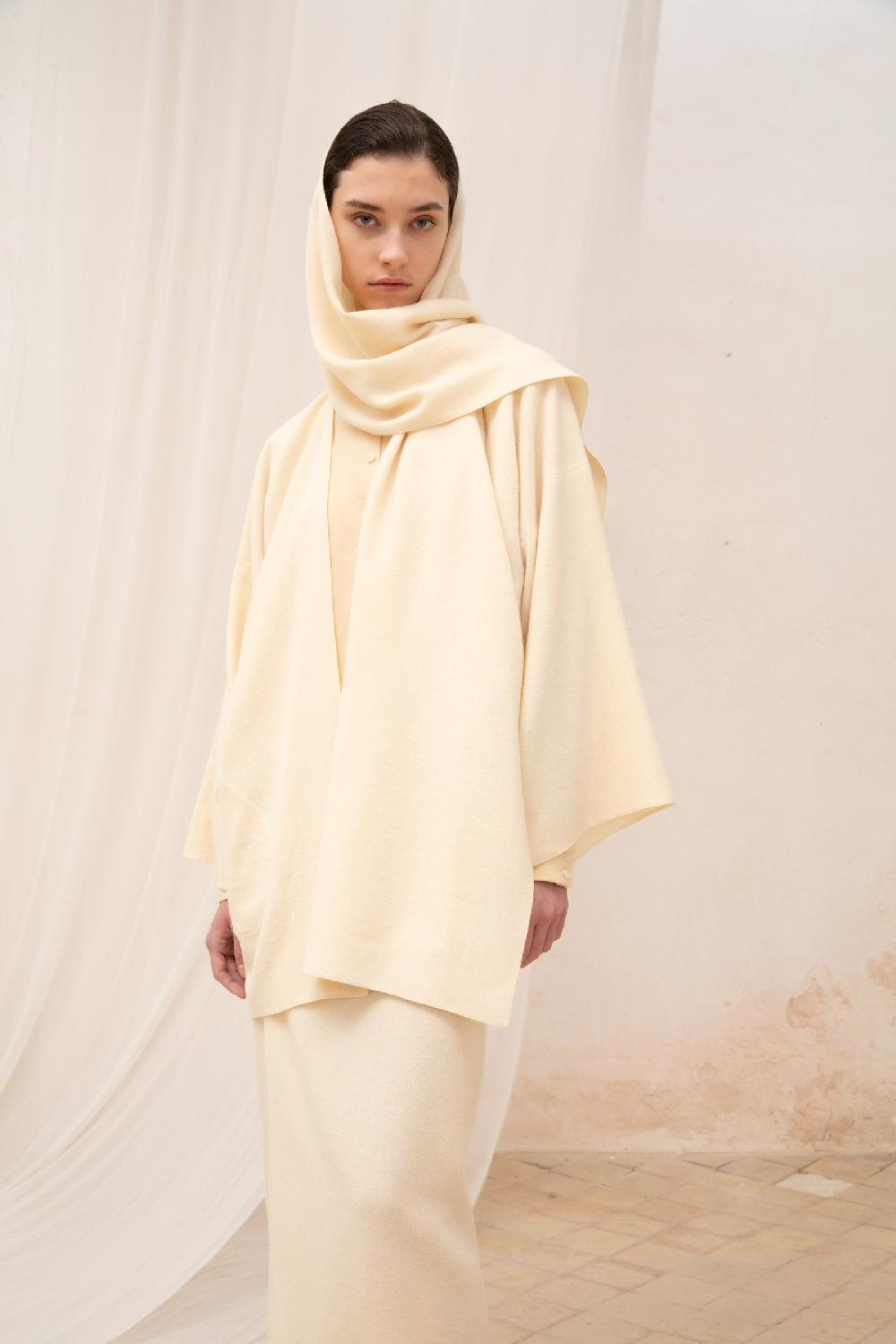 Cortana Jack Chaqueta En Lana De Yak Marfil