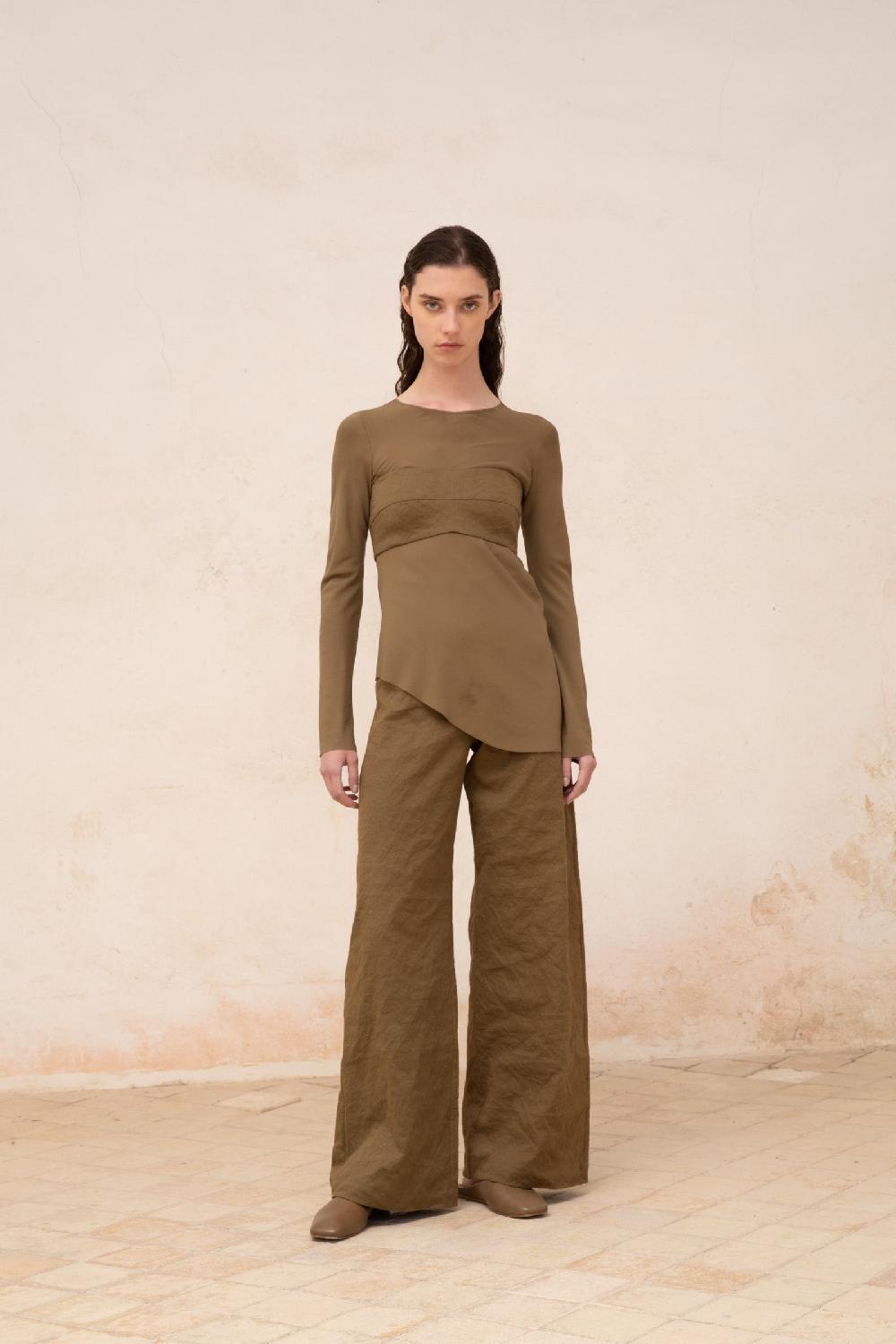 Cortana Jackie Mule En Cuero Verde Kaki