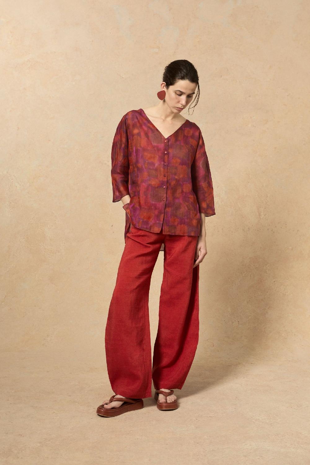 Cortana Janis Top En Ramio Indira Print