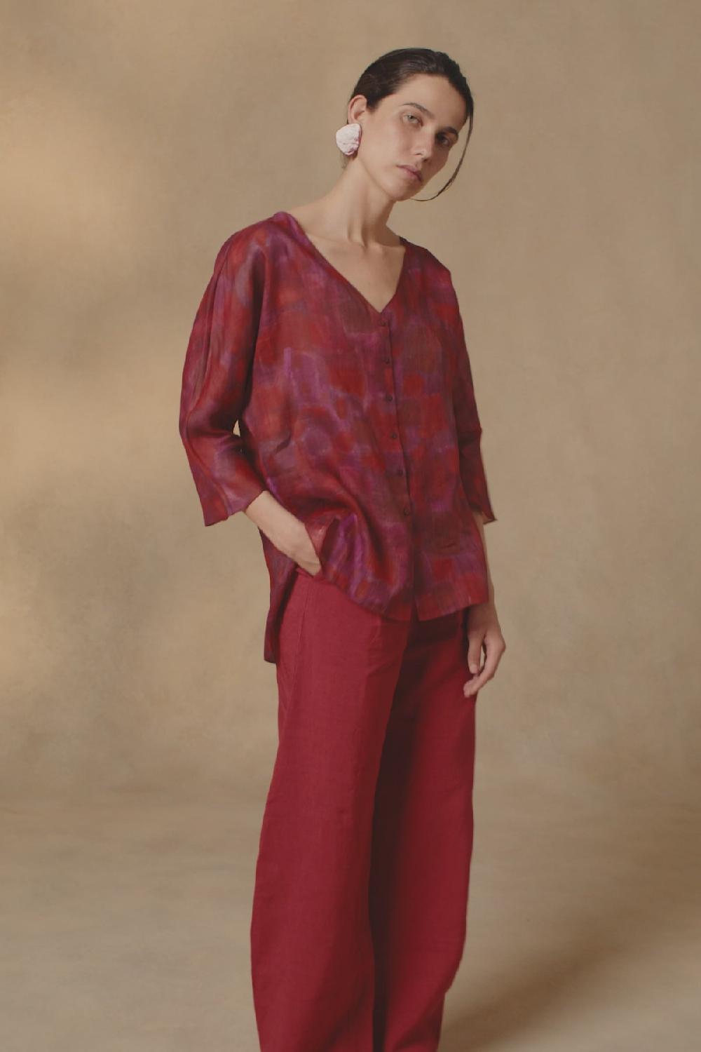 Cortana Janis Top En Ramio Indira Print