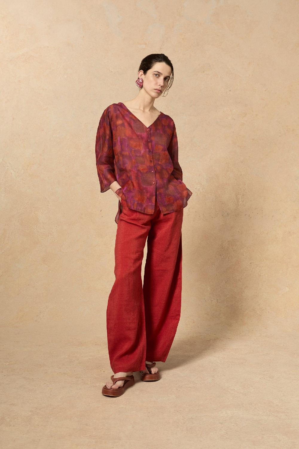 Cortana Janis Top En Ramio Indira Print