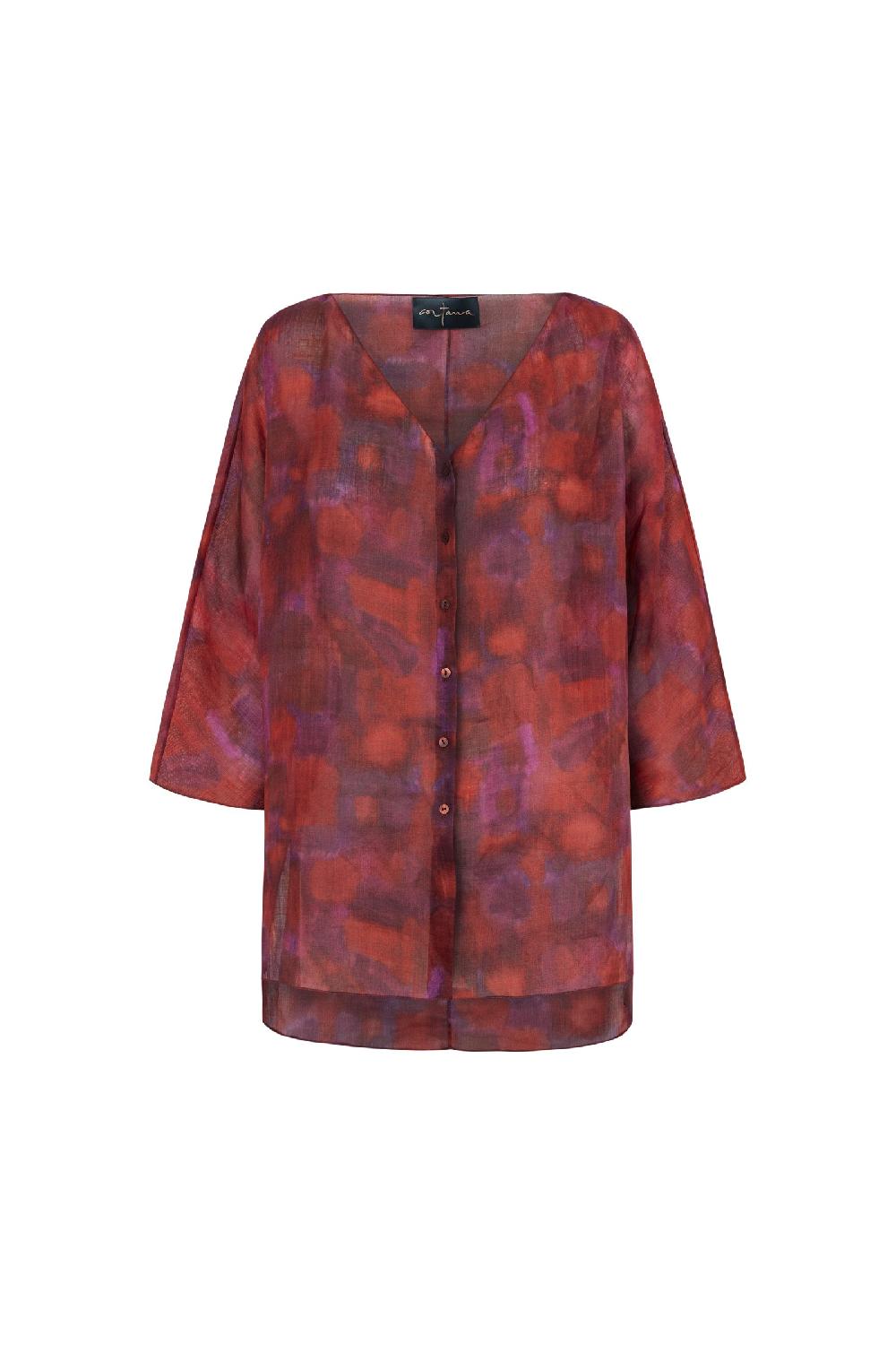 Cortana Janis top en ramio indira print