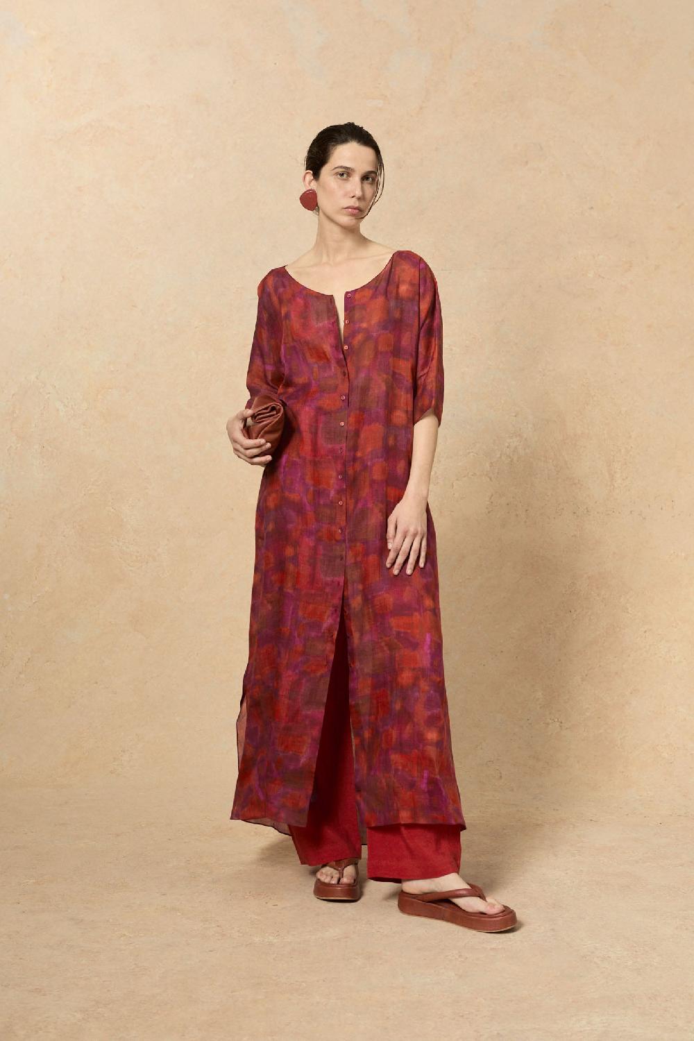 Cortana Janis Vestido En Ramio Indira Print