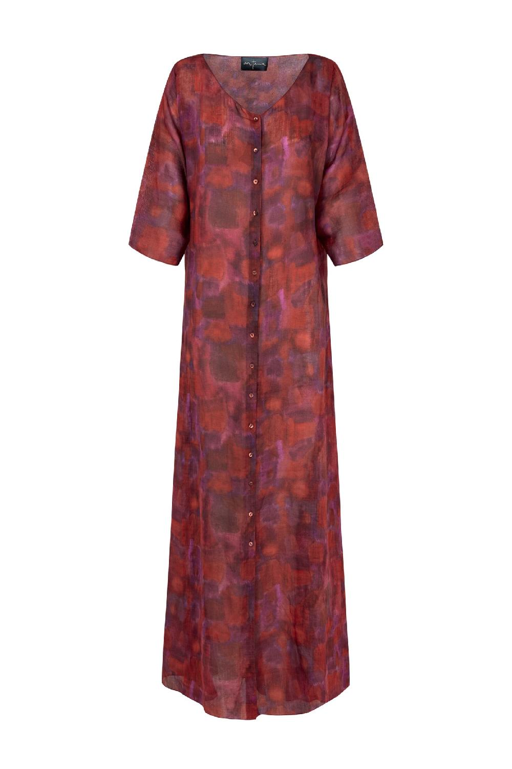 Cortana Janis vestido en ramio indira print