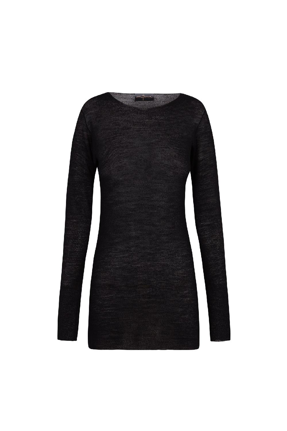 Cortana Jen top en lana virgen negro