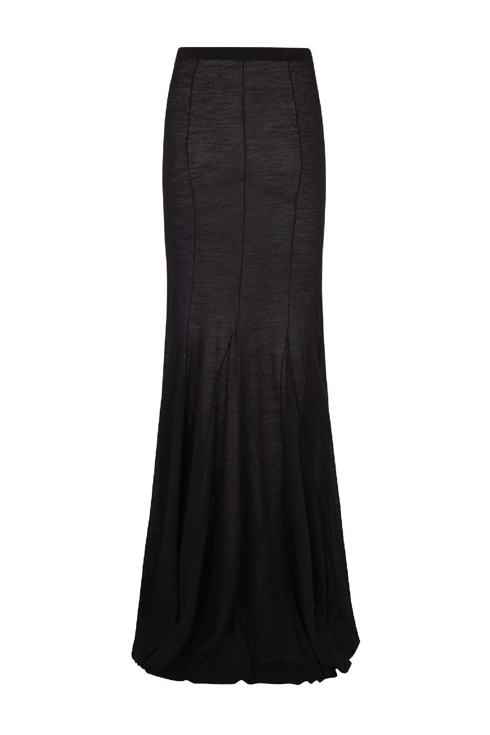 Cortana Jenna Falda En Lana Virgen Negra